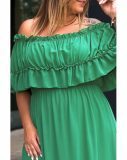 Womanary maxi šaty s volánikmi plus size Leona